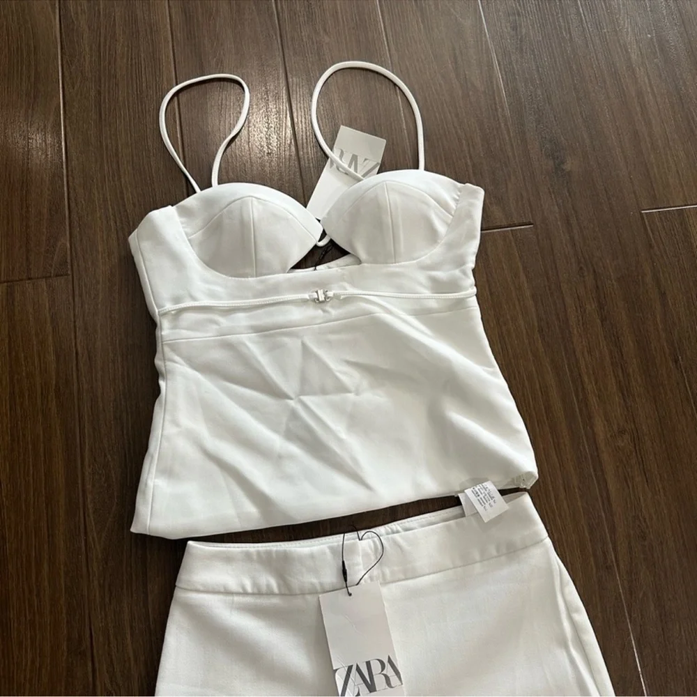 Zara White Women's Boot Cut Pants & Jumpsuit Set - Picture 6 of 6